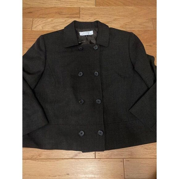 Tahari, women's basic black double button front collared blazer/jacket size 18 - Picture 1 of 8